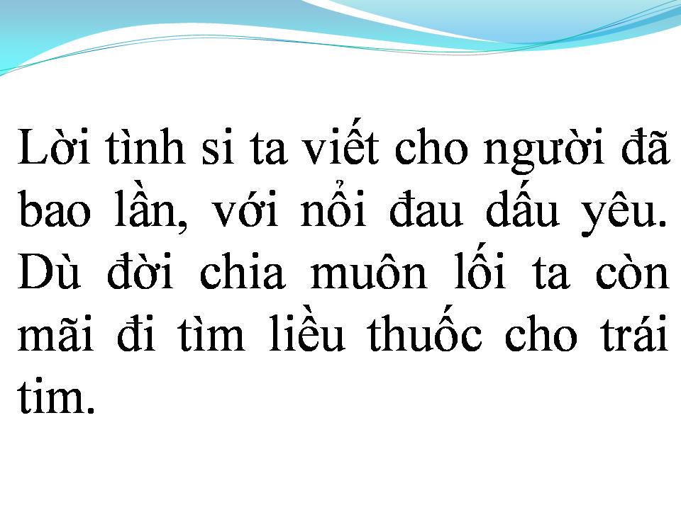 Lời bài hát LIỀU THUỐC CHO TRÁI TIM