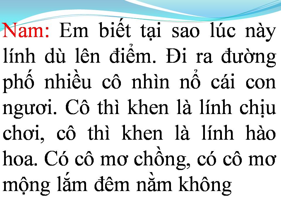 Lời bài hát LÍNH DÙ LÊN ĐIỂM