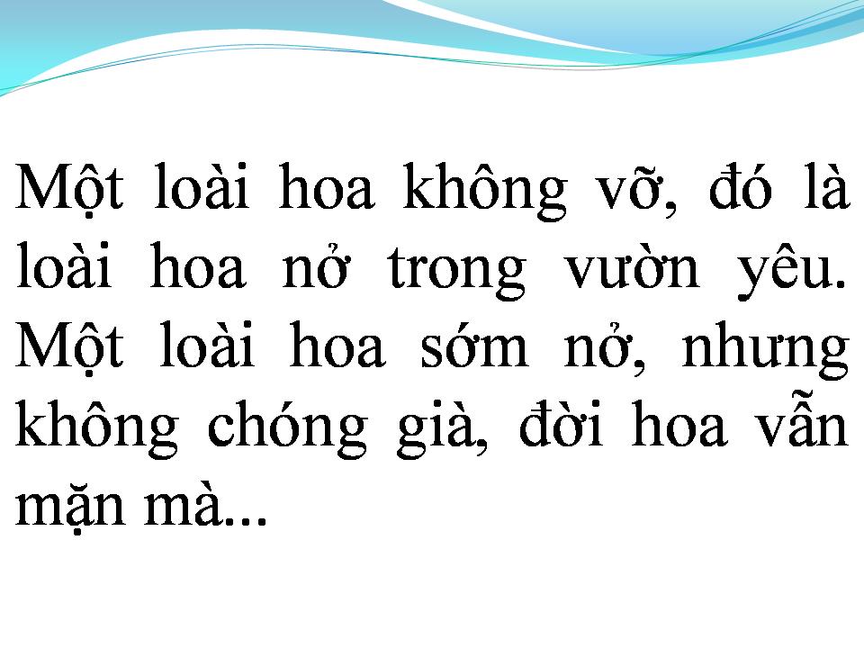 Lời bài hát LOÀI HOA KHÔNG VỠ