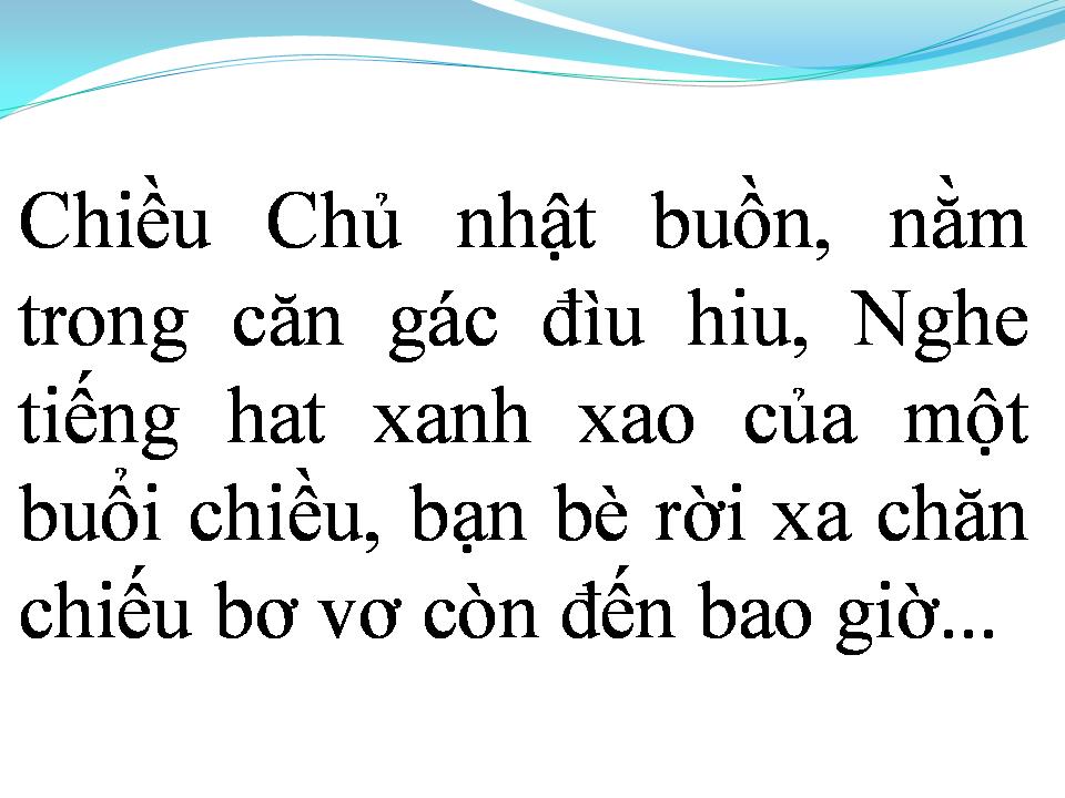 Lời bài hát LỜI BUỒN THÁNH (CHIỀU CHỦ NHẬT BUỒN)