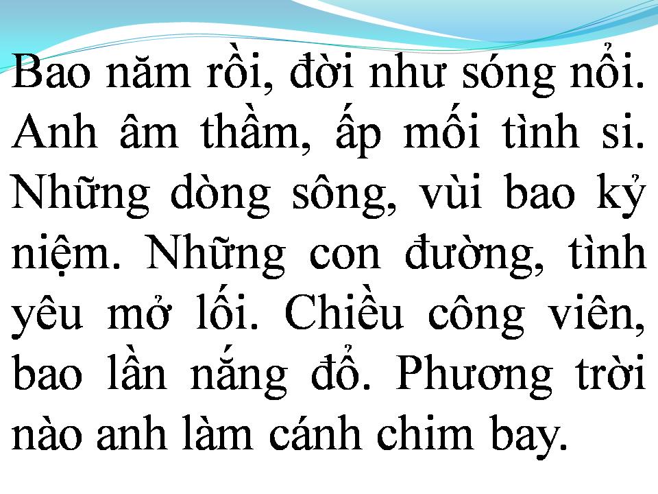 Lời bài hát LỜI CHO NGƯỜI TÌNH XA