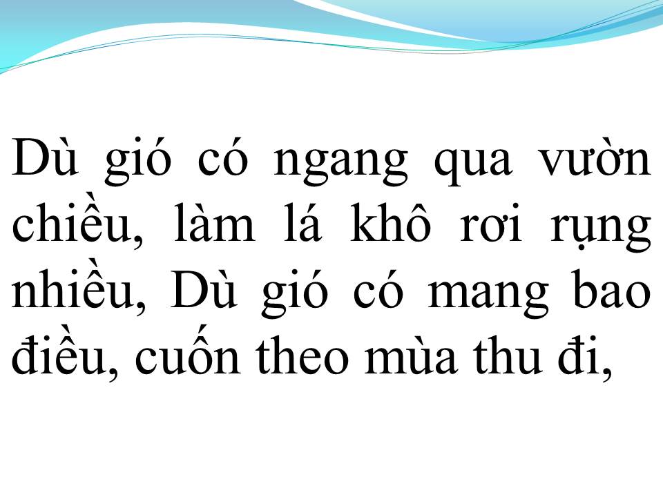 Lời bài hát LỜI CỦA GIÓ