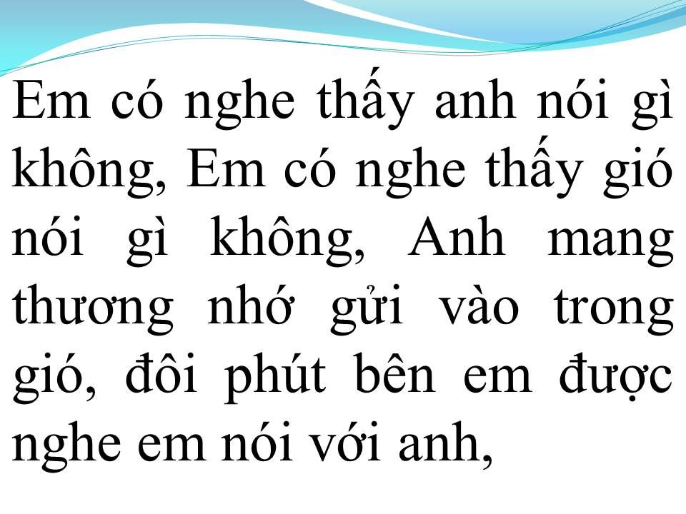 Lời bài hát LỜI CỦA GIÓ