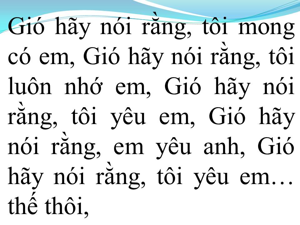 Lời bài hát LỜI CỦA GIÓ