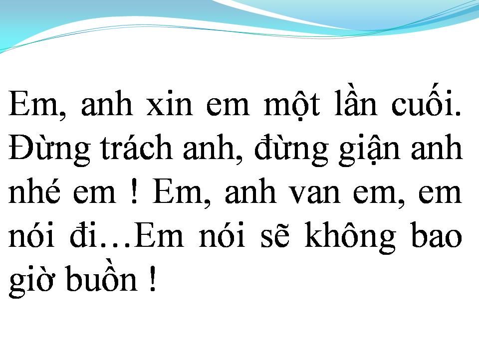 Lời bài hát LỜI CUỐI CHO EM