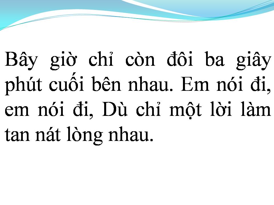Lời bài hát LỜI CUỐI CHO EM