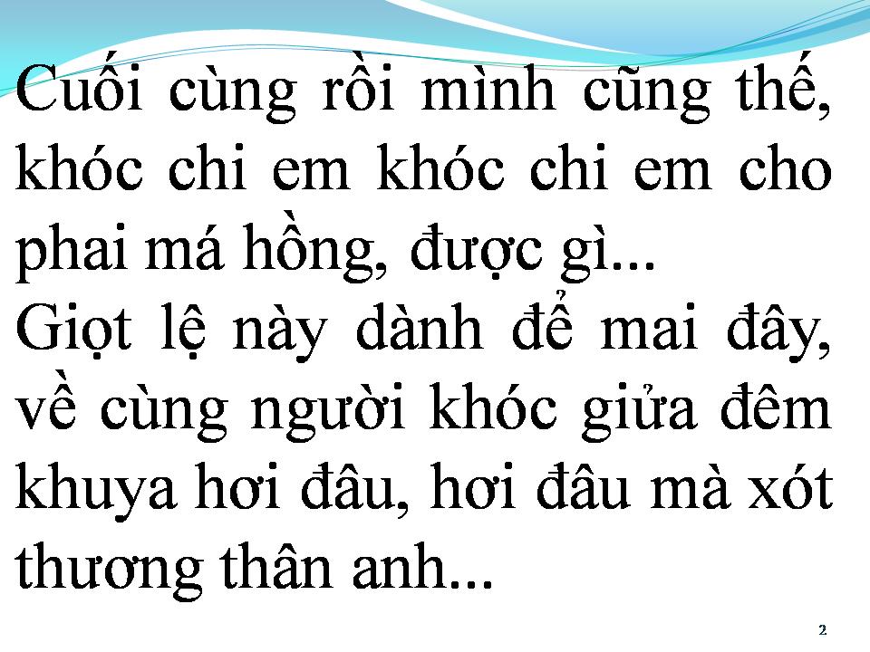 Lời bài hát LỜI ĐẮNG CHO CUỘC TÌNH
