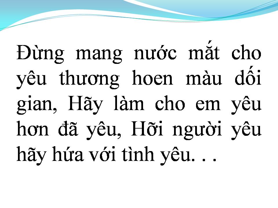 Lời bài hát LỜI HỨA CHO TÌNH YÊU