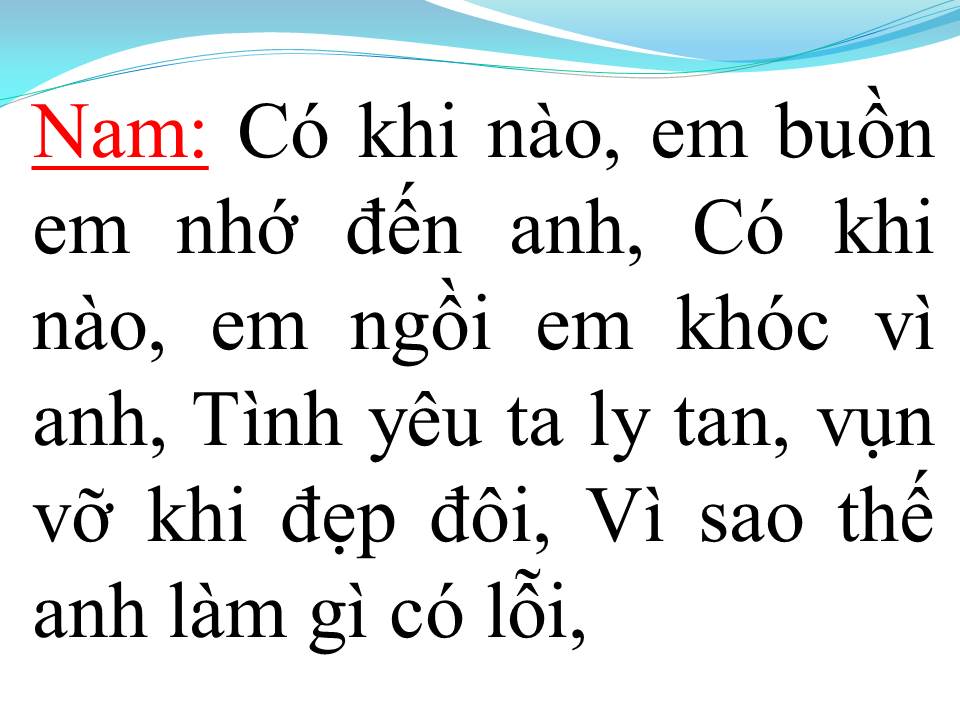 Lời bài hát LỖI LẦM (SONG CA)