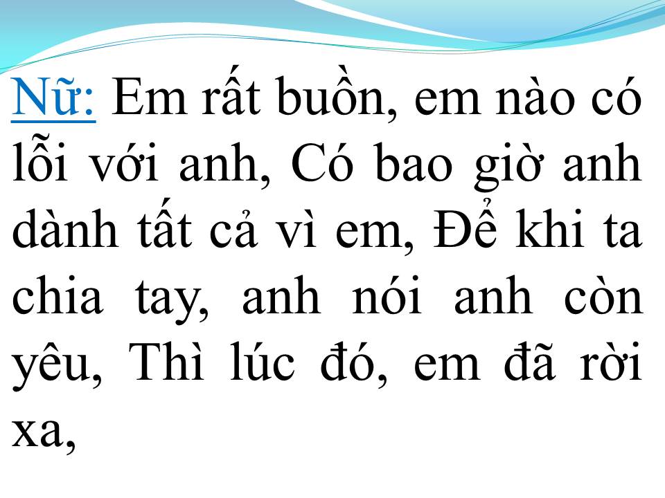 Lời bài hát LỖI LẦM (SONG CA)