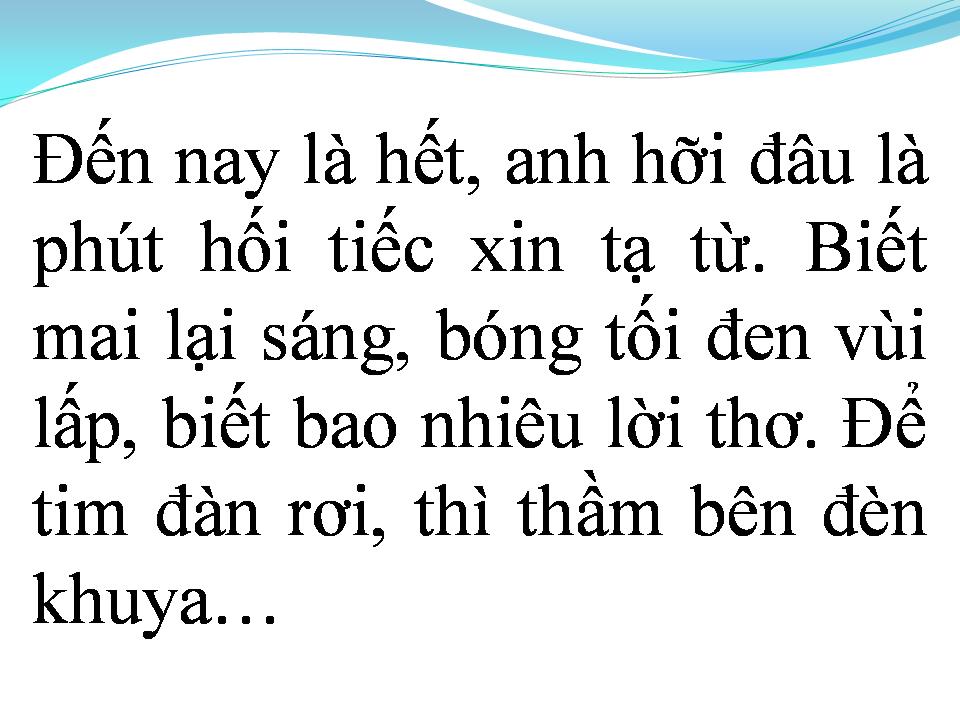 Lời bài hát LỜI TẠ TỪ