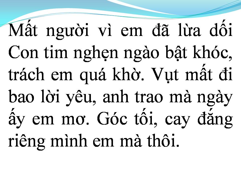 Lời bài hát LỜI THÚ TỘI NGỌT NGÀO