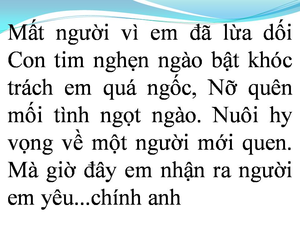 Lời bài hát LỜI THÚ TỘI NGỌT NGÀO