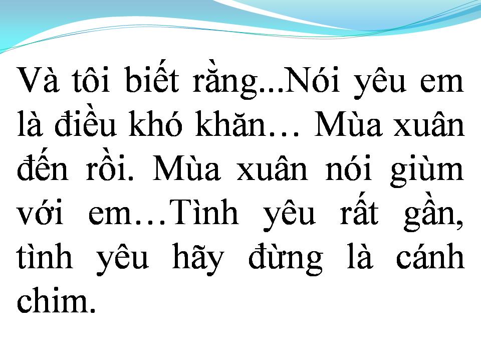 Lời bài hát LỜI TỎ TÌNH MÙA XUÂN