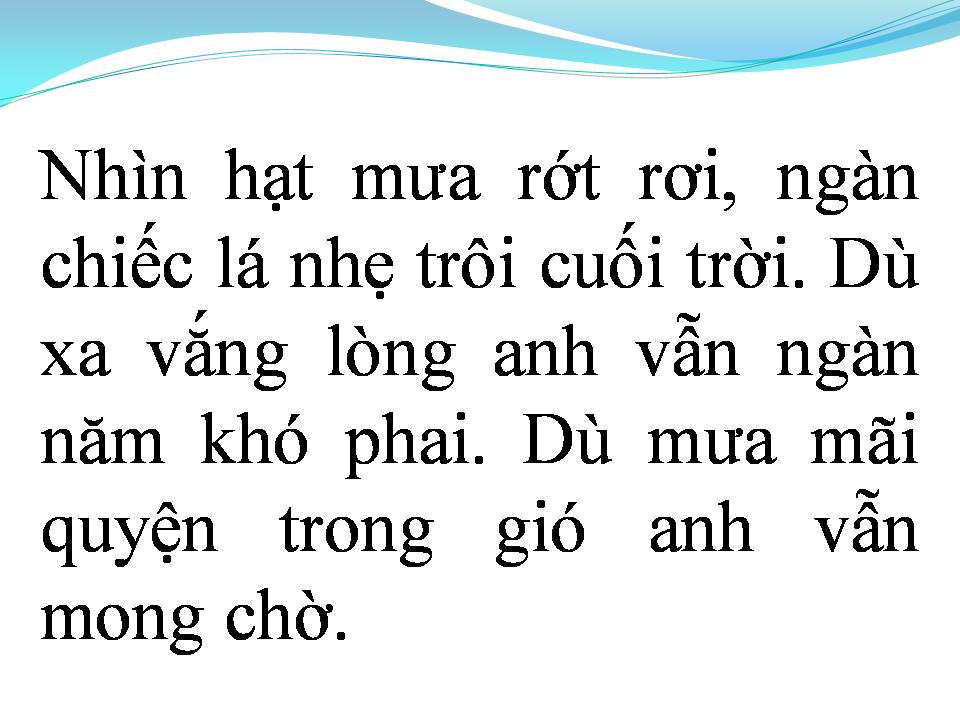 Lời bài hát LUNG LINH GIỌT MƯA