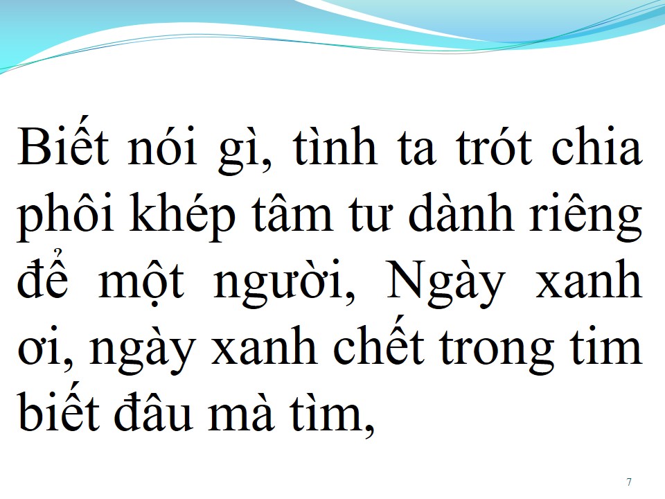 Lời bài hát LƯU BÚT NGÀY XANH