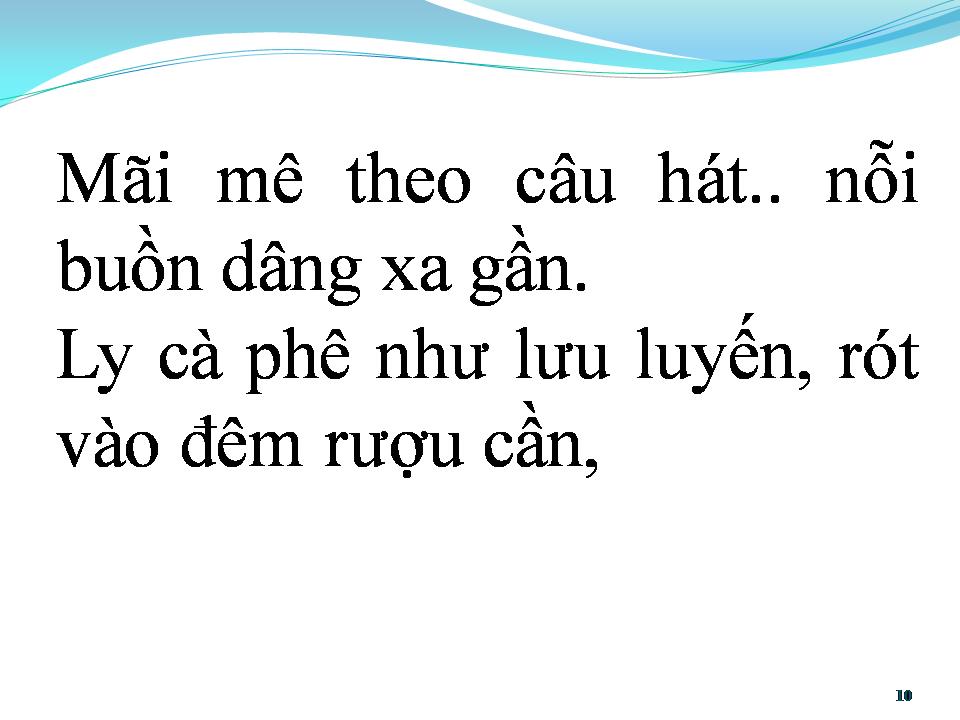 Lời bài hát LY CÀ PHÊ BAN MÊ