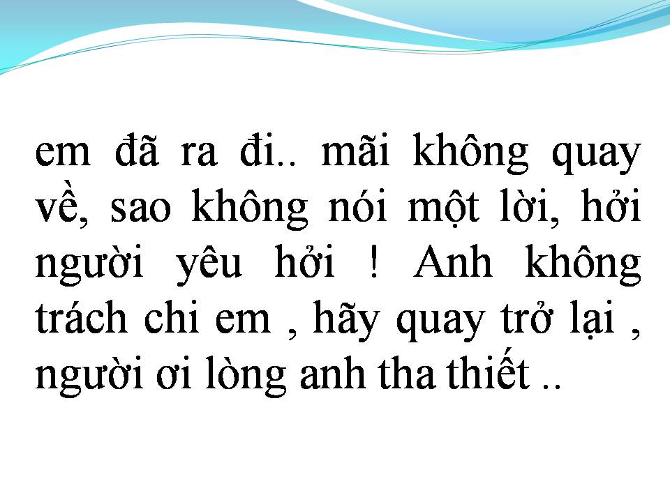 Lời bài hát ANH MONG EM QUAY VỀ