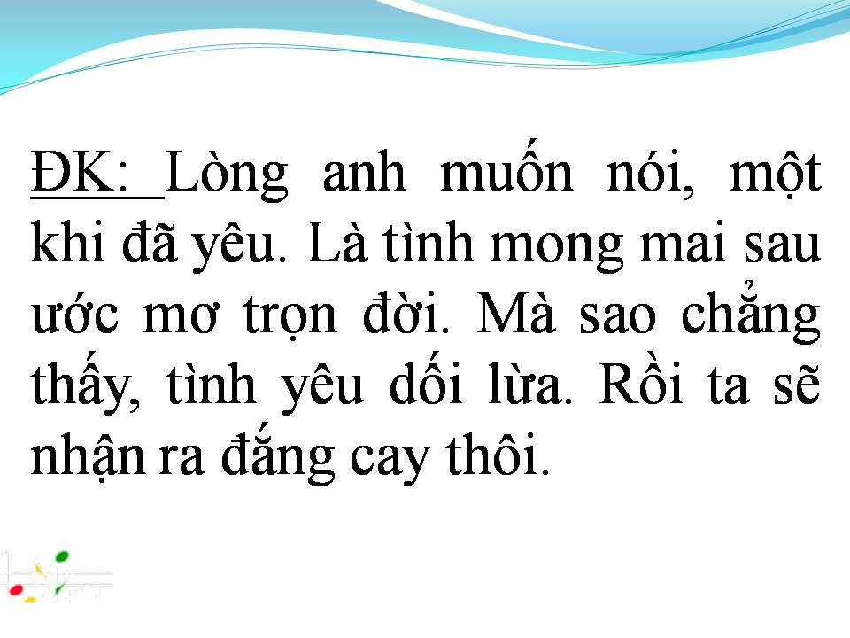 Lời bài hát ANH MUỐN NÓI