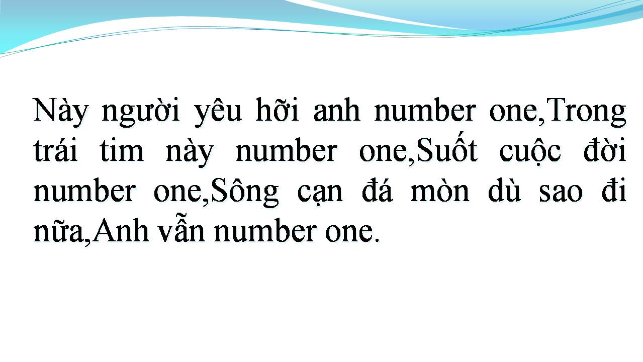 Lời bài hát ANH NUMBER ONE