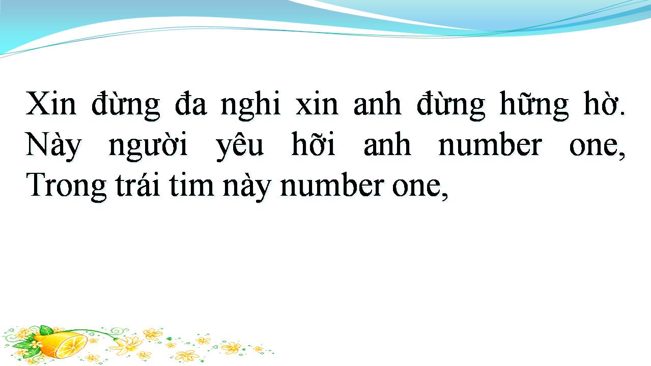 Lời bài hát ANH NUMBER ONE