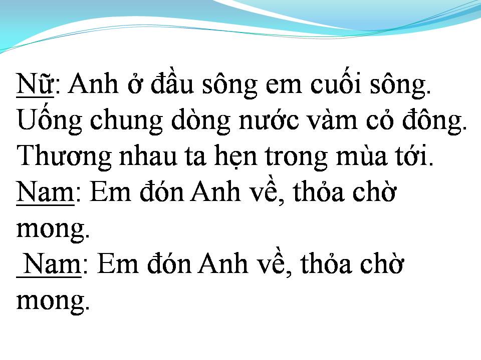 Lời bài hát ANH Ở ĐẦU SÔNG EM CUỐI SÔNG