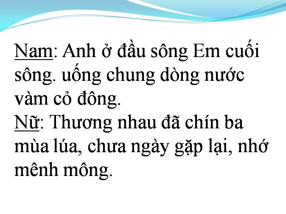 Lời bài hát ANH Ở ĐẦU SÔNG EM CUỐI SÔNG