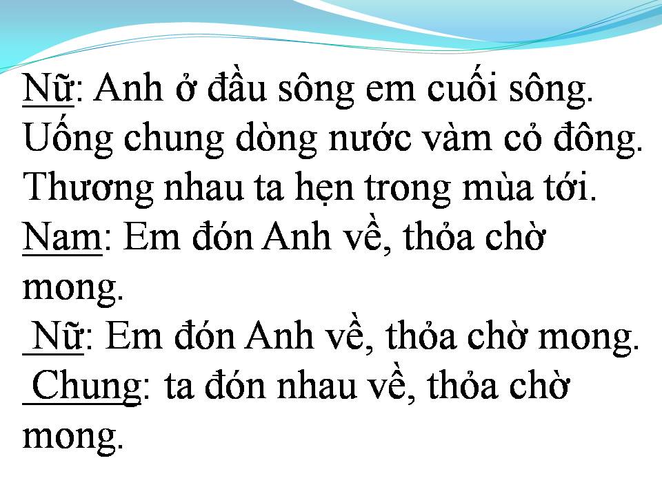 Lời bài hát ANH Ở ĐẦU SÔNG EM CUỐI SÔNG