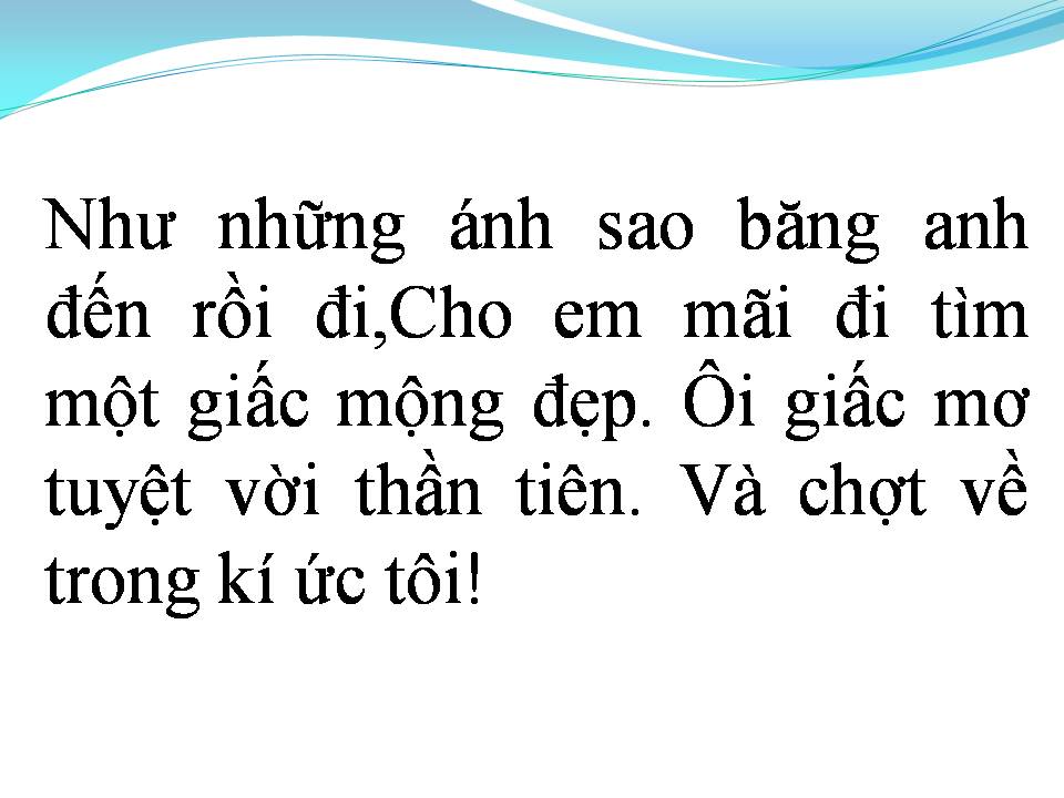 Lời bài hát ÁNH SAO BĂNG