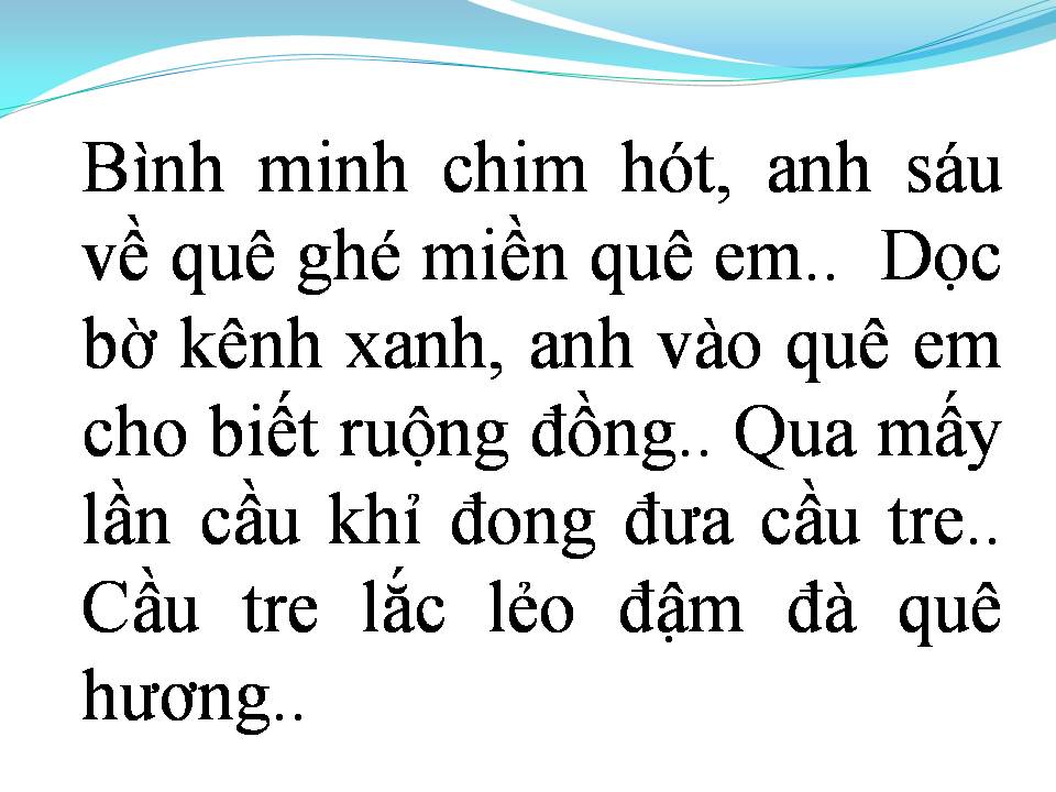 Lời bài hát ANH SÁU VỀ QUÊ