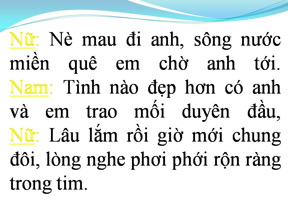 Lời bài hát ANH SÁU VỀ QUÊ (SONG CA)