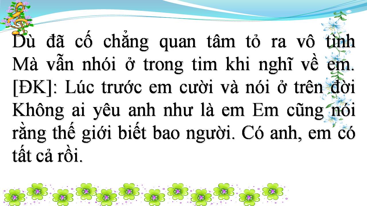 Lời bài hát ANH TỪNG LÀ TẤT CẢ