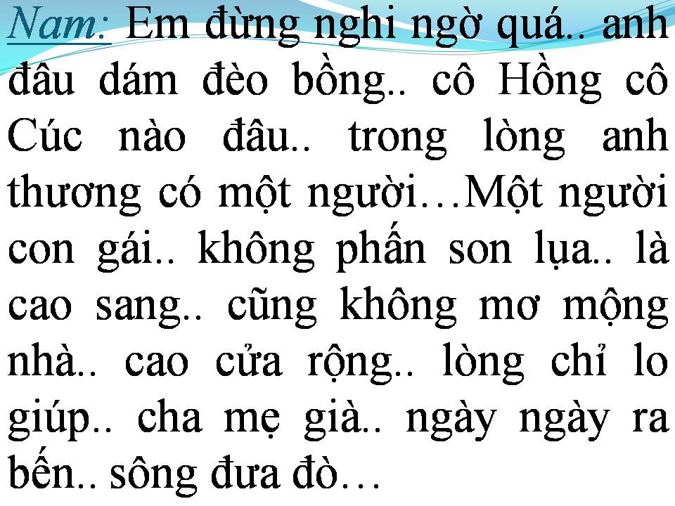 Lời bài hát ANH THƯƠNG CÔ ÚT ĐƯA ĐÒ