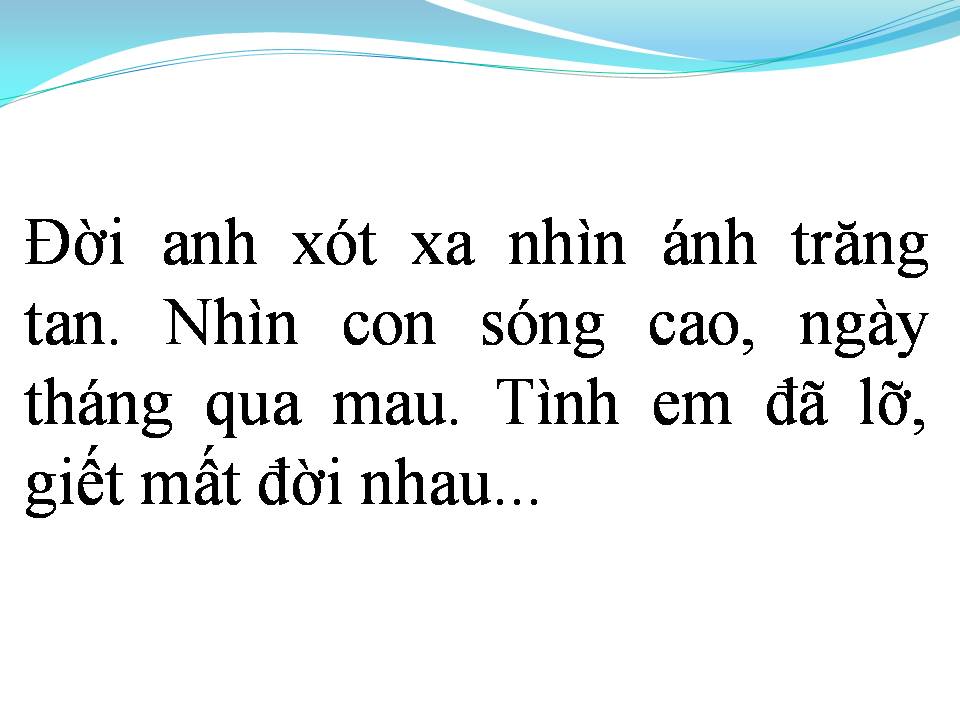 Lời bài hát ÁNH TRĂNG TÀN