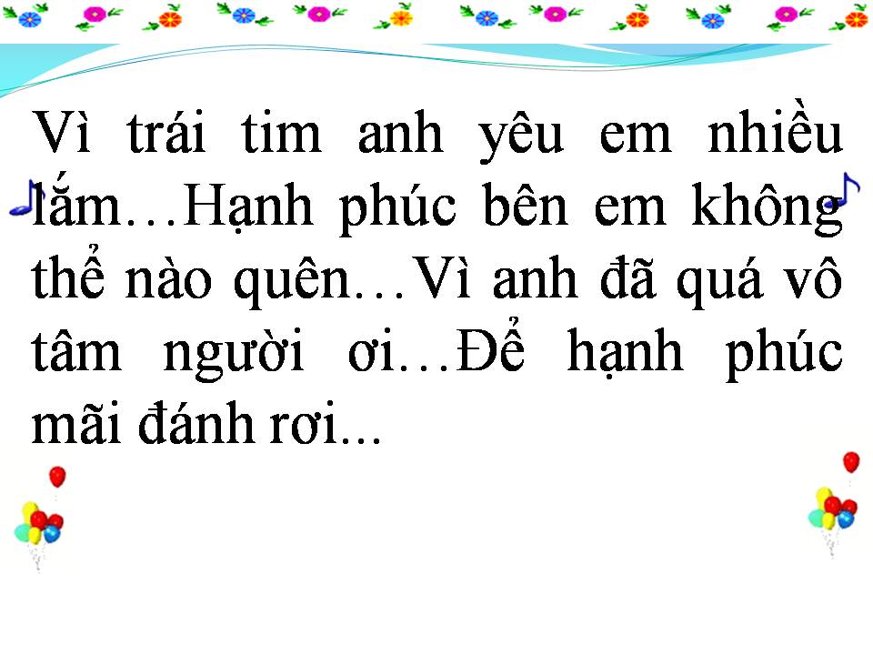 Lời bài hát ANH YÊU EM NHIỀU LẮM