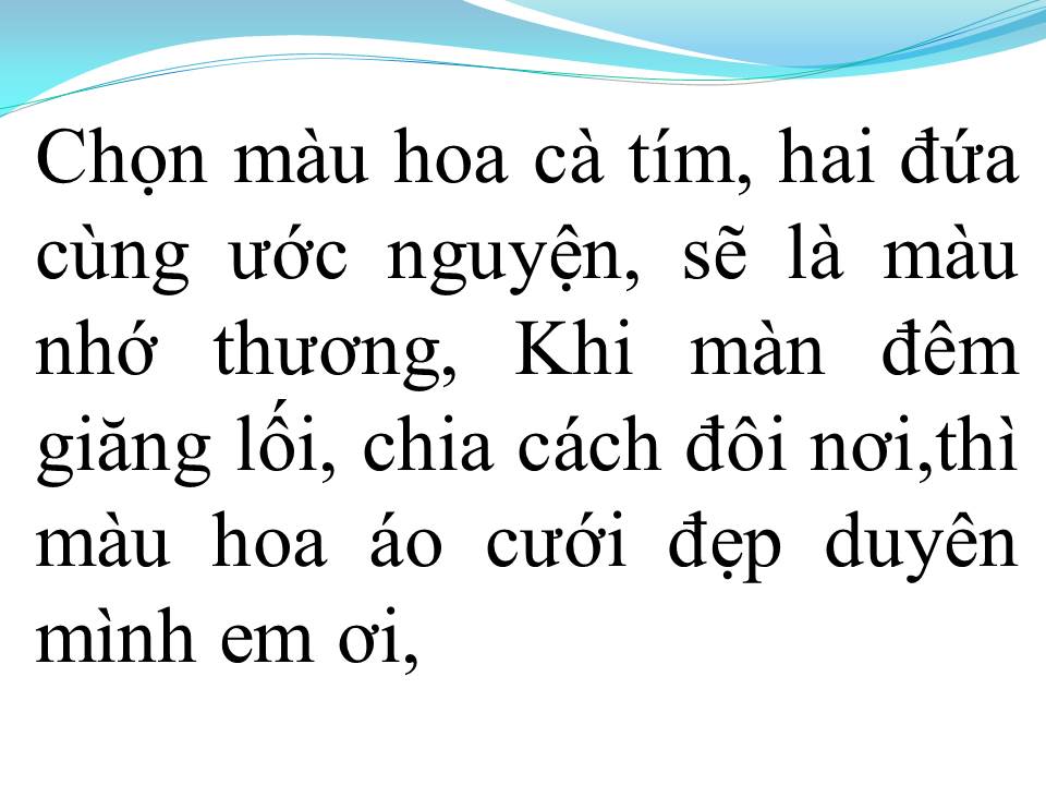 Lời bài hát ÁO CƯỚI MÀU HOA CÀ