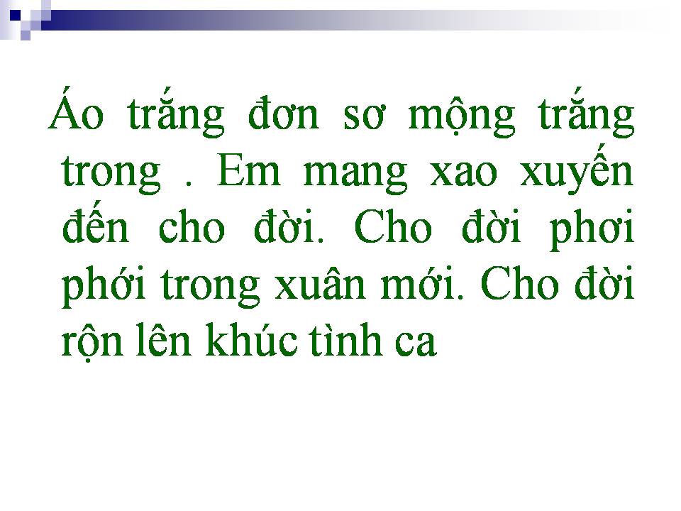 Lời bài hát ÁO TRẮNG