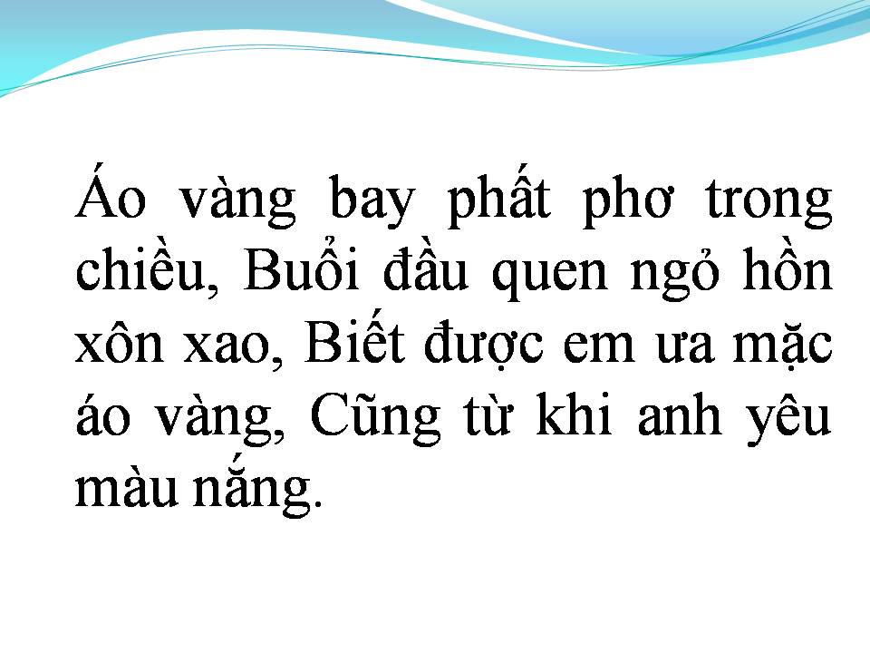 Lời bài hát ÁO VÀNG NGƯỜI YÊU