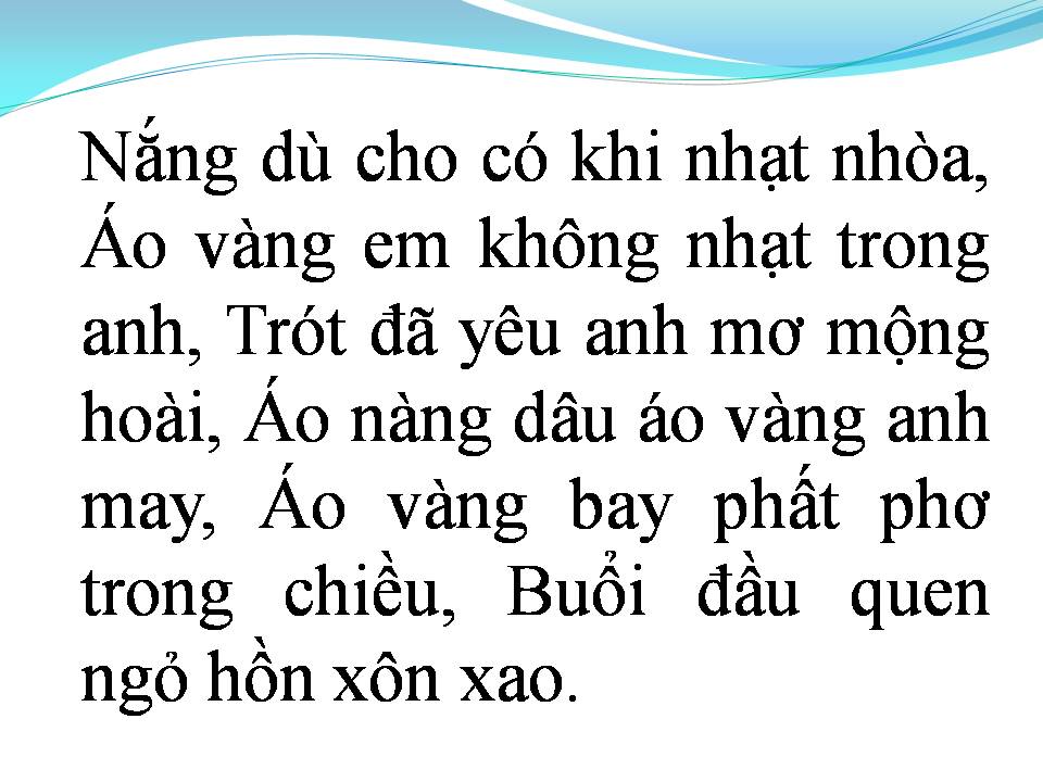 Lời bài hát ÁO VÀNG NGƯỜI YÊU
