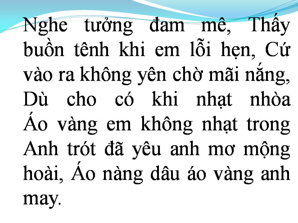 Lời bài hát ÁO VÀNG NGƯỜI YÊU