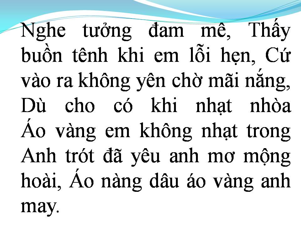 Lời bài hát ÁO VÀNG NGƯỜI YÊU