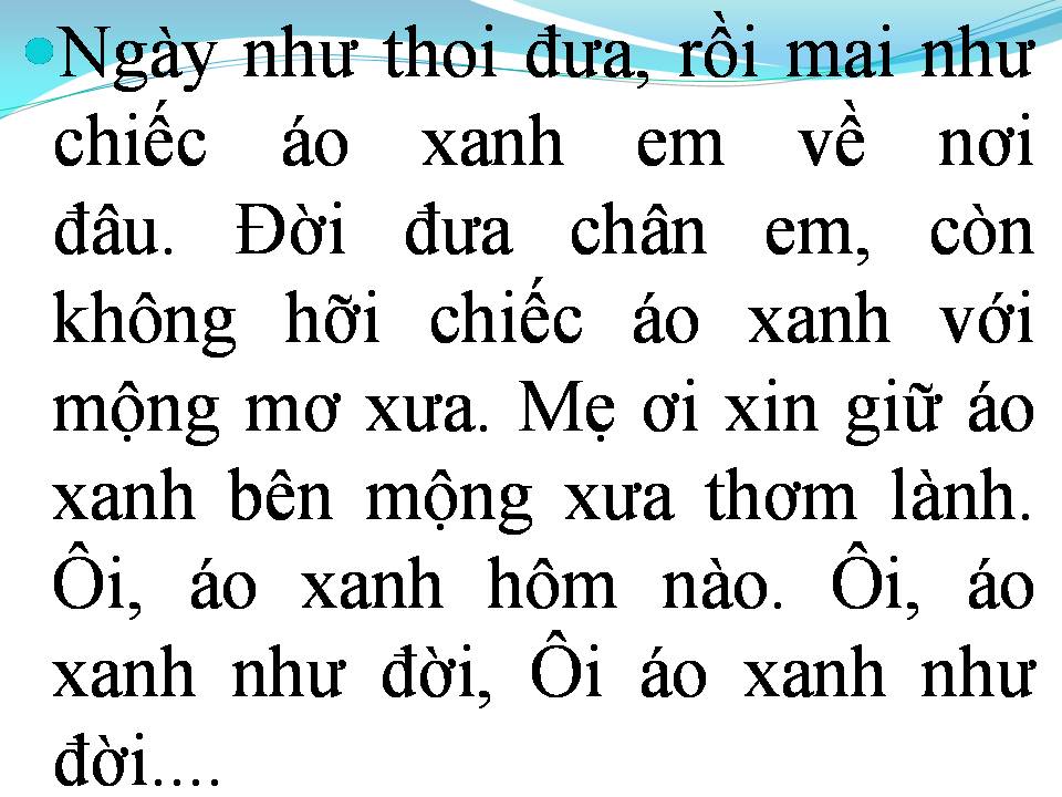 Lời bài hát ÁO XANH