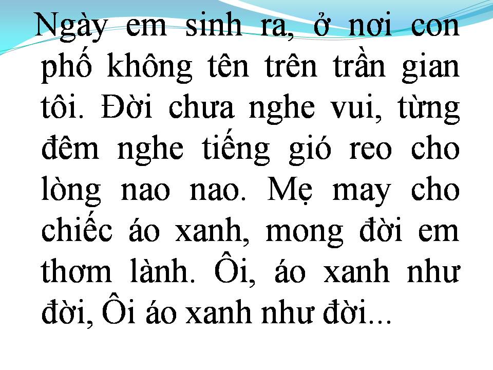 Lời bài hát ÁO XANH