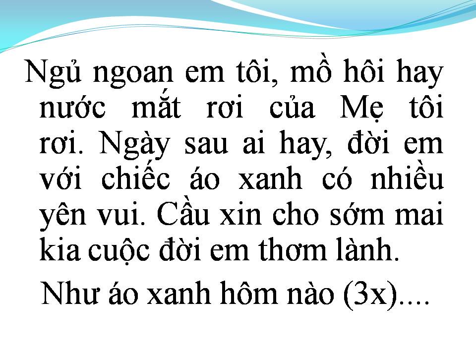Lời bài hát ÁO XANH