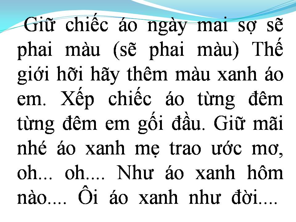 Lời bài hát ÁO XANH