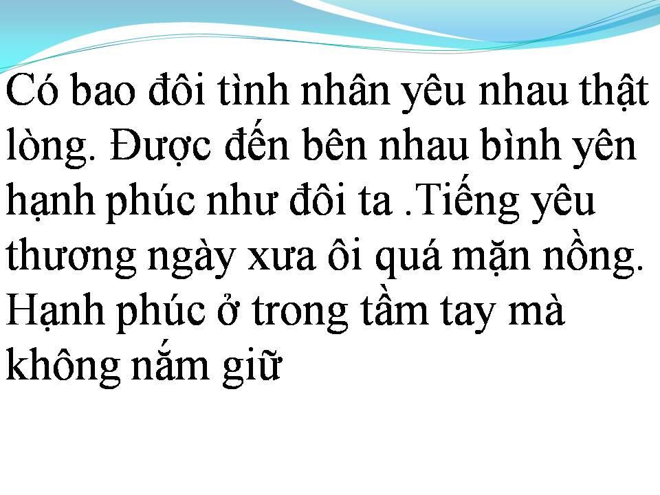 Lời bài hát ÂN TÌNH ĐÃ MẤT