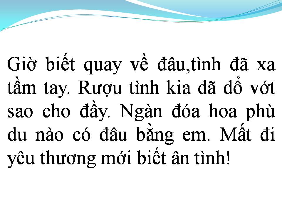 Lời bài hát ÂN TÌNH ĐÃ MẤT