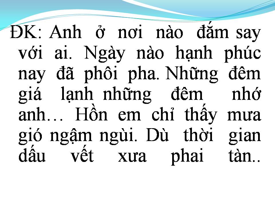 Lời bài hát ÂN TÌNH MONG MANH