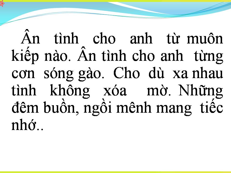 Lời bài hát ÂN TÌNH MONG MANH