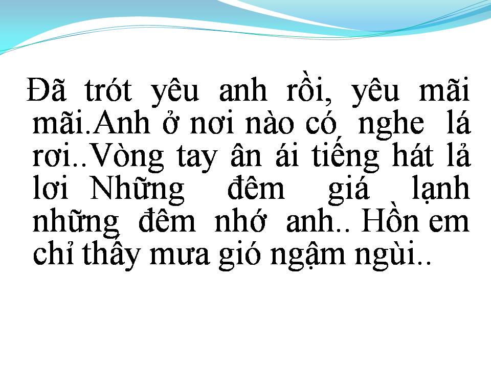 Lời bài hát ÂN TÌNH MONG MANH